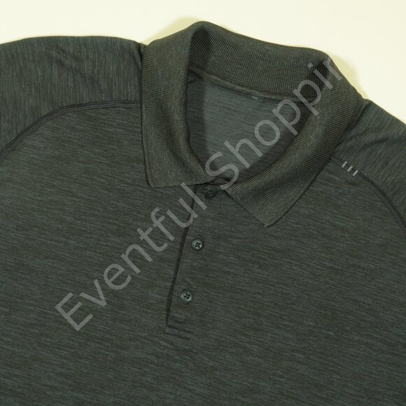 Lululemon Metal Vent Tech Polo Shirt Mens XL Gray Charcoal Short Sleeve - Picture 1 of 8